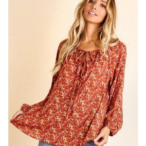 10284 Floral Peasant Blouse